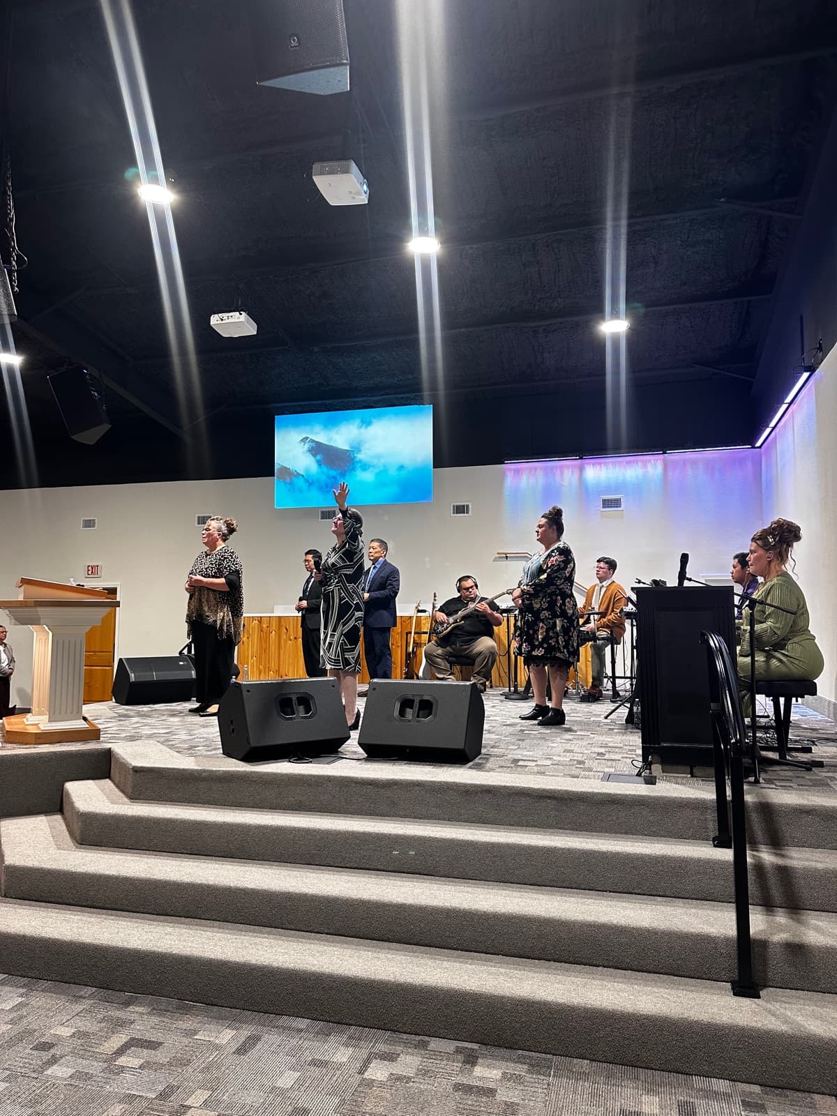 Worship service in the sanctuary